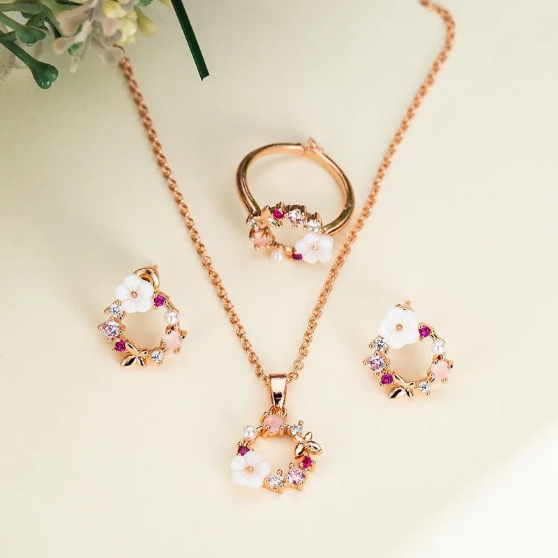 Conjunto JARDINS Rose Gold com 3 peças!